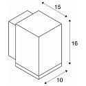 SLV Wandarmatuur voor buitenshuis ENOLA SQUARE SINGLE CCT IP 65, antraciet, transparant 