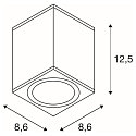 Premium-LED Outdoor Ceiling luminaire ENOLA SQUARE CCT, IP65 IK02, S-size, 9W 3000 / 4000K 510 / 580lm 38�, CRi>90, anthracite
