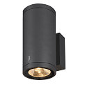SLV LED Outdoor Wall luminaire ENOLA ROUND UP/DOWN CCT, IP65 IK06, M-size, 19W 3000/4000K 740/840lm 38�, CRi>90, anthracite