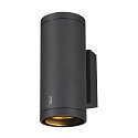 SLV LED Outdoor Wall luminaire ENOLA ROUND UP/DOWN CCT, IP65 IK06, M-size, 19W 3000/4000K 740/840lm 38�, CRi>90, anthracite