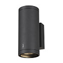 SLV LED Outdoor Wall luminaire ENOLA ROUND UP/DOWN CCT, IP65 IK06, M-size, 19W 3000/4000K 740/840lm 38�, CRi>90, anthracite