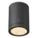 Plafondarmatuur voor buiten ENOLA ROUND CCT IP 65, antraciet, transparant 