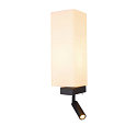 Wandarmatuur QUADRASS SPOT met LED-spot E27, melkachtig, zwart