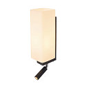 Wandarmatuur QUADRASS SPOT met LED-spot E27, melkachtig, zwart