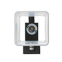 Wandarmatuur QUADRASS SPOT met LED-spot E27, melkachtig, zwart