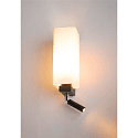 Wandarmatuur QUADRASS SPOT met LED-spot E27, melkachtig, zwart