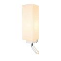 SLV Wandarmatuur QUADRASS SPOT met LED-spot E27, melkachtig, wit