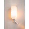 SLV Wandarmatuur QUADRASS SPOT met LED-spot E27, melkachtig, wit