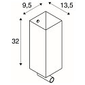 SLV Wandarmatuur QUADRASS SPOT met LED-spot E27, melkachtig, wit