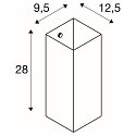 SLV Wandarmatuur QUADRASS INDOOR E27, melkachtig, wit