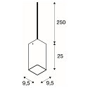SLV Pendelarmatuur QUADRASS INDOOR E27, chroom, melkachtig