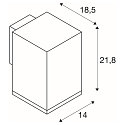 SLV Wandarmatuur voor buitenshuis ENOLA SQUARE SINGLE CCT single IP 65, antraciet, transparant 
