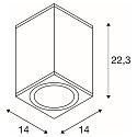 SLV Premium-LED Outdoor Ceiling luminaire ENOLA SQUARE CCT, IP65 IK02, L-size, 35W 3000 / 4000K 2500 / 2800lm 38�, CRi>90