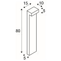 SLV Staande armatuur voor buiten L-LINE OUT FL POLE 80 lang, CCT Switch, zijdelingse straling IP65, antraciet 