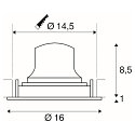 SLV LED Ceiling recessed luminaire NUMINOS DL L, 2700K, IP20, rotatable / pivotable, 20�, 2250lm, UGR 18, black/white