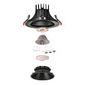 SLV LED Ceiling recessed luminaire NUMINOS DL XL, 3000K, IP20, rotatable / pivotable, 40�, 3300lm, UGR 21, black/black