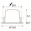 SLV Plafondinbouwarmatuur NUMINOS DL M IP20, zwart, wit