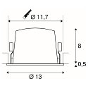 SLV LED Ceiling recessed luminaire NUMINOS DL L, 3000K, IP20, 20�, 2200lm, UGR 17, white/chrome