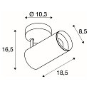 SLV Plafondarmatuur NUMINOS SPOT PHASE M IP20, zwart, wit dimbaar