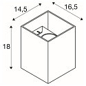SLV Wandarmatuur voor buitenshuis RUSTY UP/DOWN WL hoekig IP65, antraciet, roest 