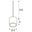 SLV Pendelarmatuur OCCULUS PD SINGLE DTW Dim-To-Warm IP20, transparant, wit dimbaar