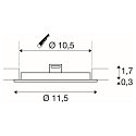 SLV LED Ceiling recessed luminaire SENSER 12 DL, round, 6W, 470lm, IP20, white, 4000K