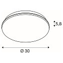 SLV Wall / Ceiling luminaire SIMA, round, dimmable, 3000K, 2150lm, IP44, white
