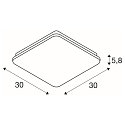 SLV Wand- en plafondarmatuur SIMA hoekig IP44, wit