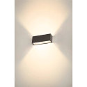 SLV Wandarmatuur voor buitenshuis SITRA L WL UP/DOWN CCT Switch, schakelbaar IP65, antraciet 