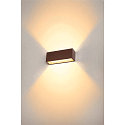 SLV Wandarmatuur voor buitenshuis SITRA L WL UP/DOWN CCT Switch, schakelbaar IP65, roest 