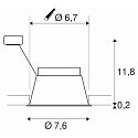 Plafondinbouwarmatuur HORN GU10 GU10 IP20/IP44, zwart