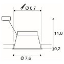 SLV Plafondinbouwarmatuur HORN GU10 GU10 IP20/IP44, wit