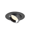 SLV Plafondinbouwarmatuur NUMINOS GIMBLE XS, chroom, zwart