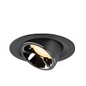 SLV Plafondinbouwarmatuur NUMINOS GIMBLE M, chroom, zwart