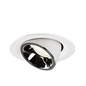 SLV Plafondinbouwarmatuur NUMINOS GIMBLE M, chroom, wit