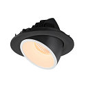 SLV LED Ceiling recessed luminaire NUMINOS� GIMBLE L, 2700K, 55�, black/white