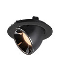 SLV LED Ceiling recessed luminaire NUMINOS� GIMBLE L, 2700K, 55�, black/chrome