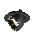 SLV Plafondinbouwarmatuur NUMINOS GIMBLE L, chroom, zwart
