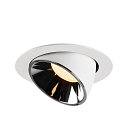 SLV Plafondinbouwarmatuur NUMINOS GIMBLE XL, chroom, wit