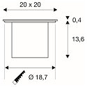 SLV LED Floor recessed luminaire ROCCI 200 EL, square, 16W, 3000K, 120�, black