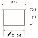 SLV Vloerinbouwarmatuur DASAR FLAT 120 EL rond, begaanbaar, slagvast IP65/IP67, rvs 