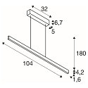 SLV Pendant luminaire ONE LINEAR 100 PHASE up/down, 24W, 2700/3000K, brass