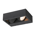 SLV outdoor wall luminaire ESKINA FRAME WL DOUBLE CCT WIDE 2 flames, flat, short, CCT Switch, adjustable IP65, anthracite 