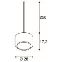 SLV Pendelarmatuur PANTILO 28 PD E27 IP20, wit