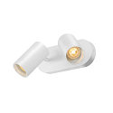 SLV wall and ceiling luminaire ASTO TUBE CW DOUBLE 2 flames, long, cardanic swivelling GU10 IP20, white dimmable