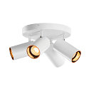 SLV wall and ceiling luminaire ASTO TUBE CW QUADRUPLE 4 flames, round, cardanic swivelling GU10 IP20, white dimmable