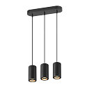 SLV pendant luminaire ASTO TUBE 3 flames, rigid, long GU10 IP20, black dimmable