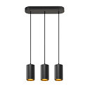 SLV pendant luminaire ASTO TUBE 3 flames, rigid, long GU10 IP20, black dimmable