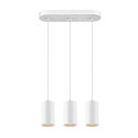 pendant luminaire ASTO TUBE 3 flames, rigid, long GU10 IP20, white dimmable