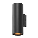 wall luminaire ASTO TUBE up / down, 2 flames, cylindrical, rigid GU10 IP20, black dimmable